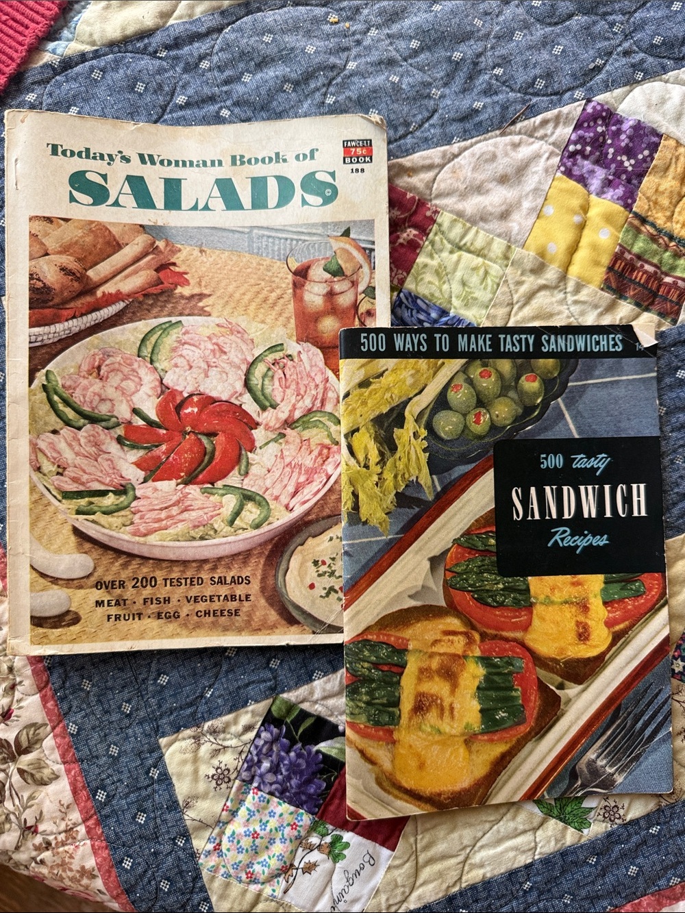 1953 Vintage Cookbook Lot Salads & Sandwiches Mid Century